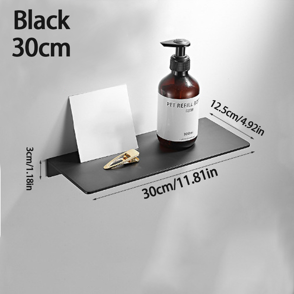 Pequeña estante flotante de pared de metal: estante de pared de metal, estante flotante negro, estante de baño pequeño, estantes de exhibición para almacenamiento de pared: BLANCO