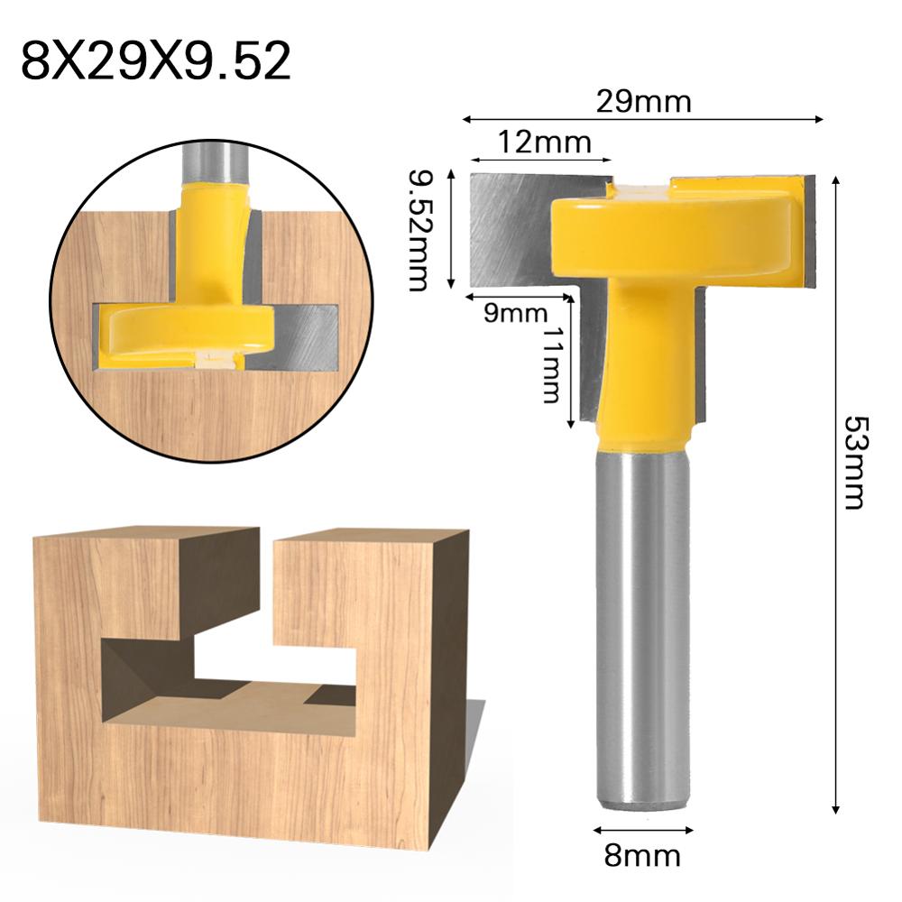 1pc 8mm skaft t-spor og t-spor sporing av trefreser bit trebearbeiding verktøy for fresing av fresere trebearbeiding verktøy: No9