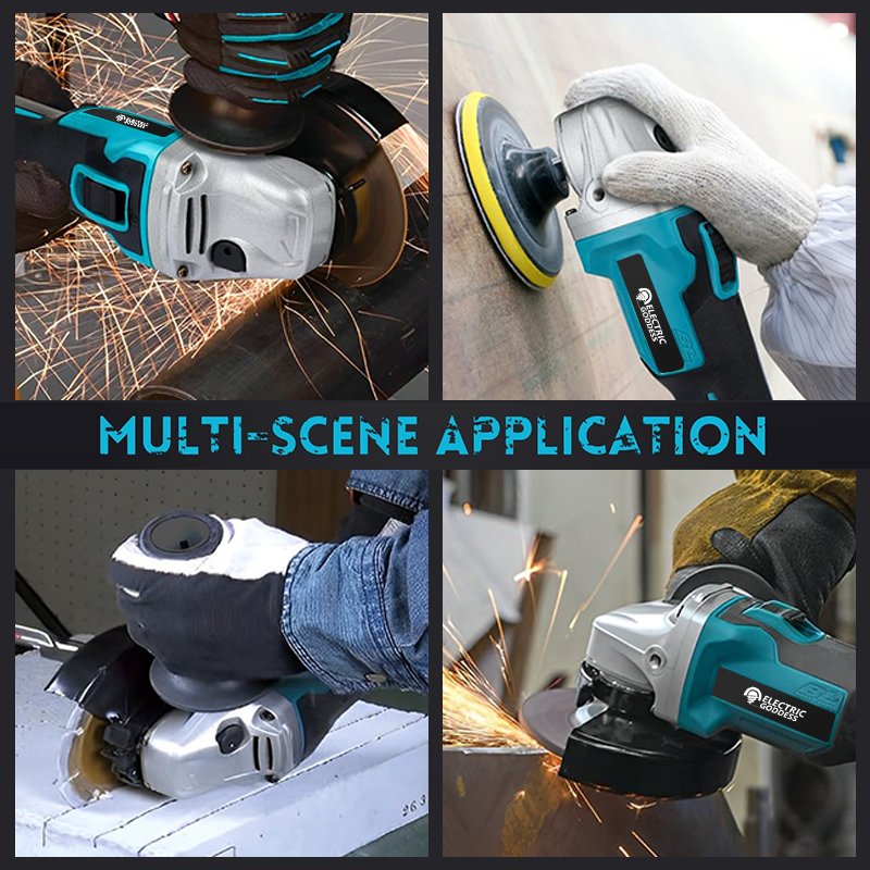 Amoladora angular sin escobillas de diosa eléctrica, máquina cortadora y pulidora, herramienta amoladora angular inalámbrica para batería Makita de 18V, 125/100mm