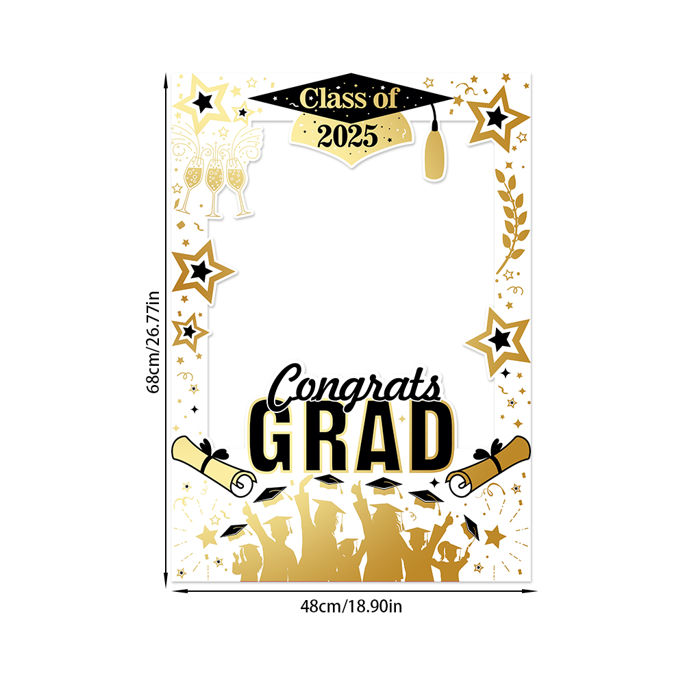 Class of Graduation Party Photo Booth Props Congrats Grad Graduation Photo Booth Frame Selfie Prop Graduation Party Decor: Fluorescence Yellow