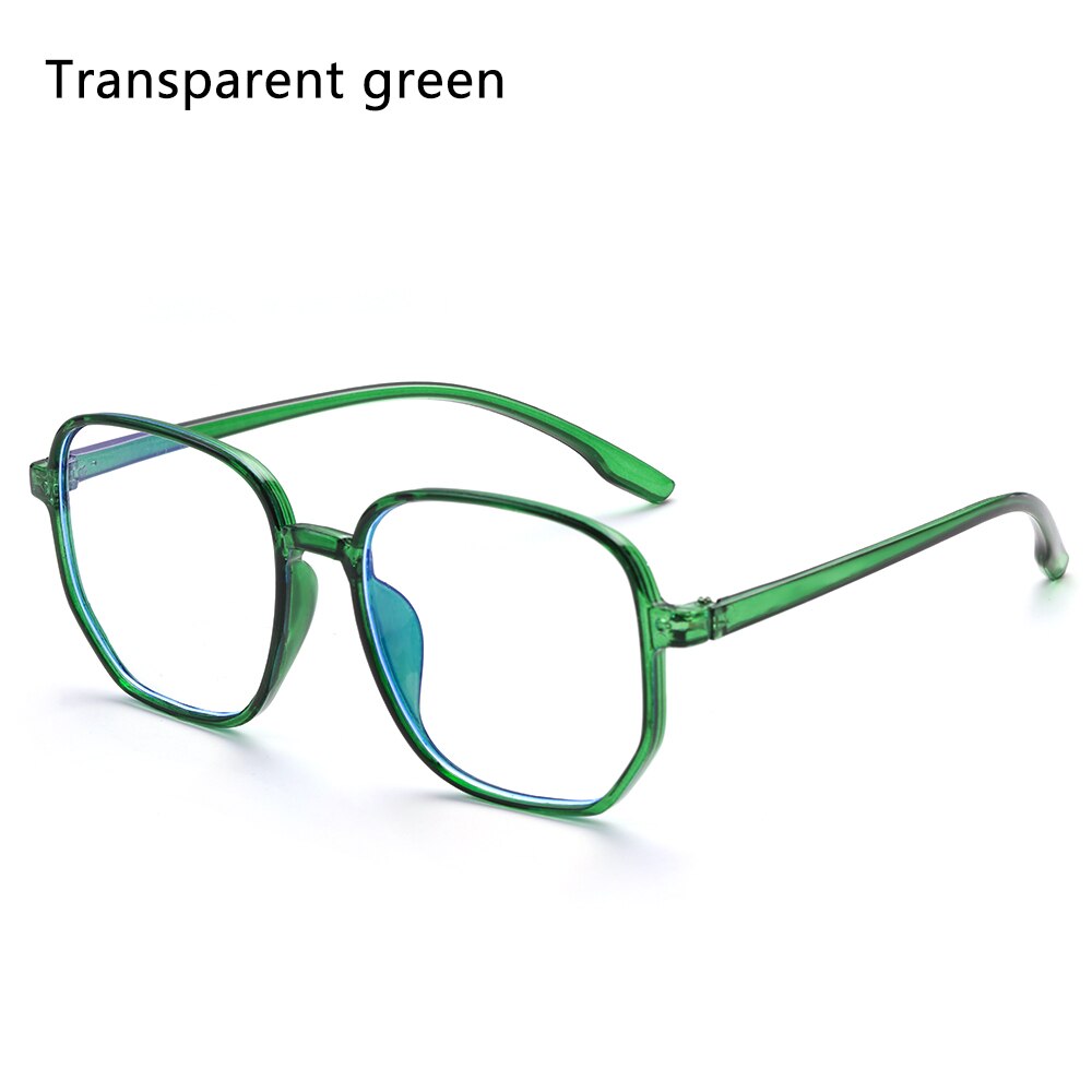 Computer Classic Transparent Round Glasses Anti Blue Glare Frame Clear Lens Myopia Glasses Vintage Eyeglasses Optical Spectacle: Transparent green3