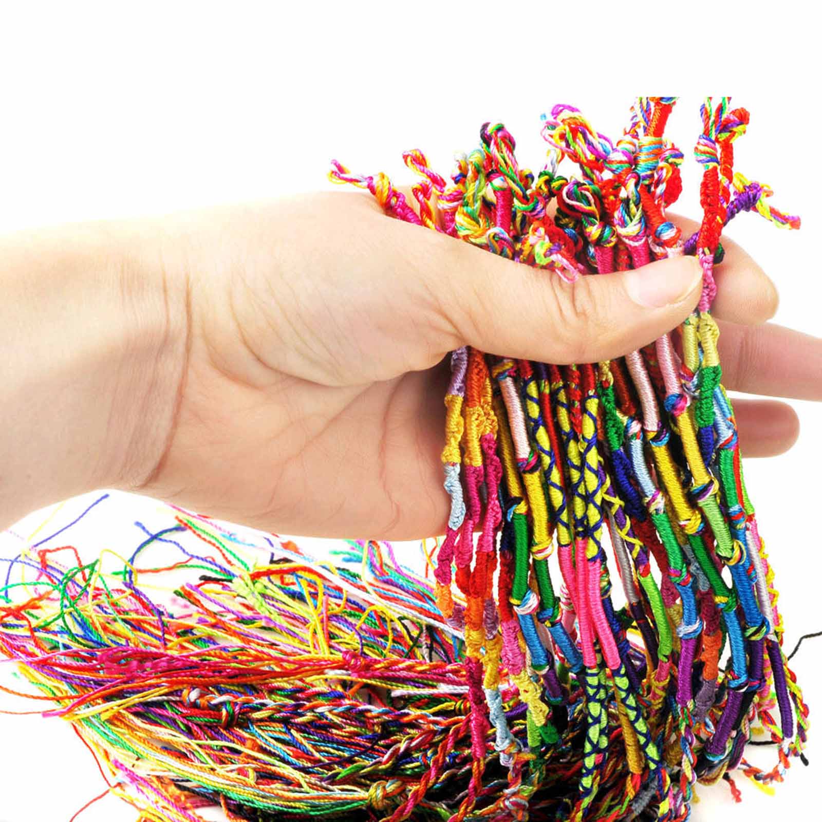 Armband fläta handledsband etnisk stil diy färgglada ca 30cm slumpmässigt skicka.