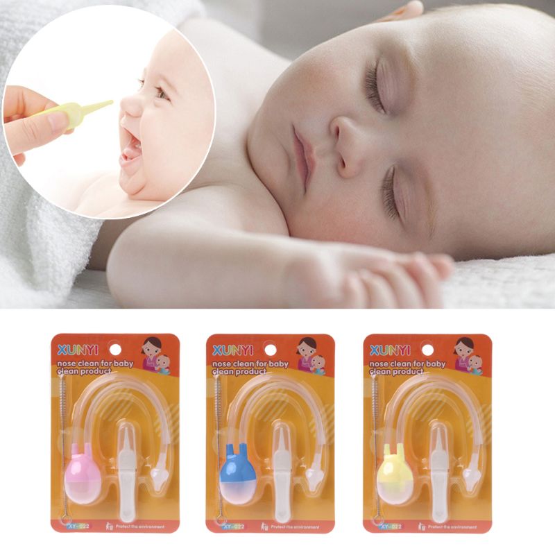 3 pcs Conjunto Cuidados Com o Bebê De Segurança Recém-nascidos Crianças de Sucção A Vácuo Aspirador Nasal Nose Cleaner Set Bebês Gripe Proteções Acessórios