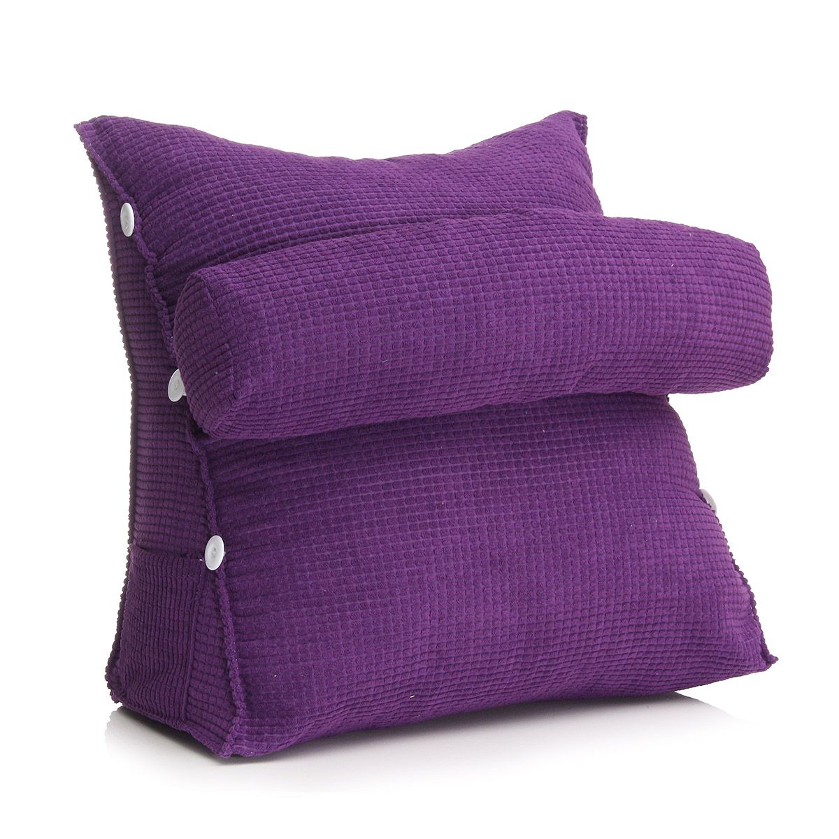 Triangle Sofa Cushion Back Pillow Bed Backrest Office Chair Pillow Support Waist Cushion Lounger TV Reading Lumbar Home Decor: Purple