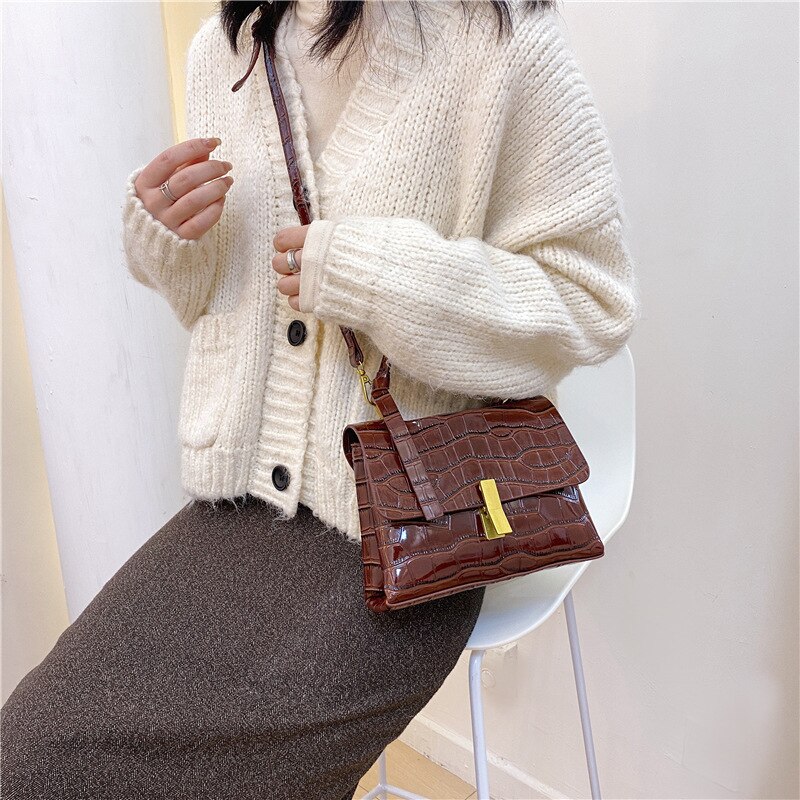 Vrouwelijke Schouder Bagwomen Handtassen Crossbody Tassen Dames Pu Leer: Dark Brown