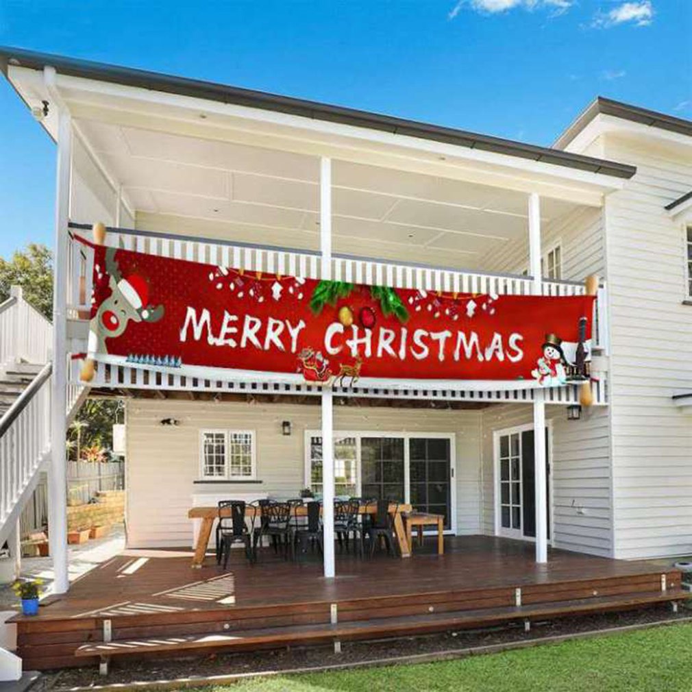 Christmas Festive Banner Merry Christmas Banner Large Xmas Sign Huge Xmas House Home Outdoor Party Decoration