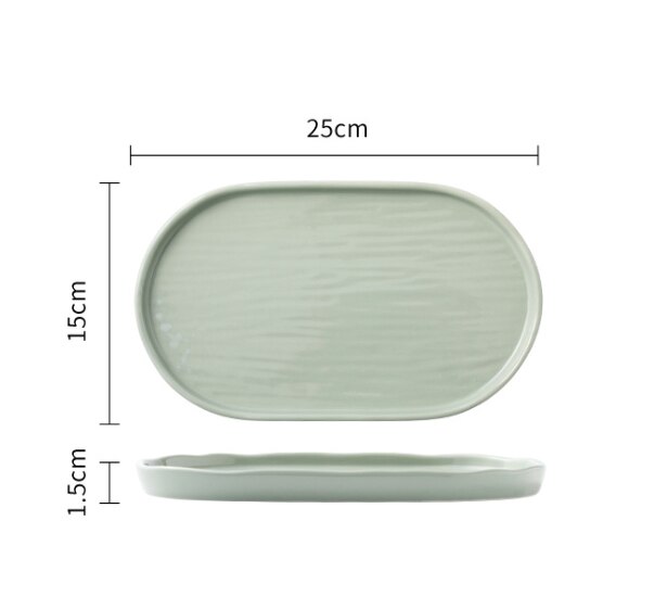 Dinner Plate Set Ceramic Kitchen Plate Tableware Set Food Dishes Rice Salad Noodles Bowl with handle Soup Kitchen Spoon Cook: 004