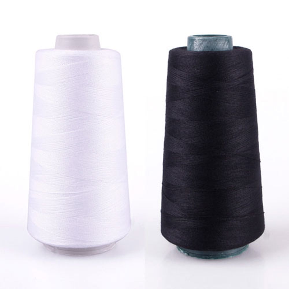 Durable 3000M Yards Overlocking Sewing Machine Industrial Polyester Thread Metre Cones Metre Cones Black White Sew Thread