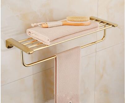 Badeværelsestilbehør guld toiletbørsteholder,papirholder,håndklædestang,håndklædeholder badeværelse hardware sæt pvd finish