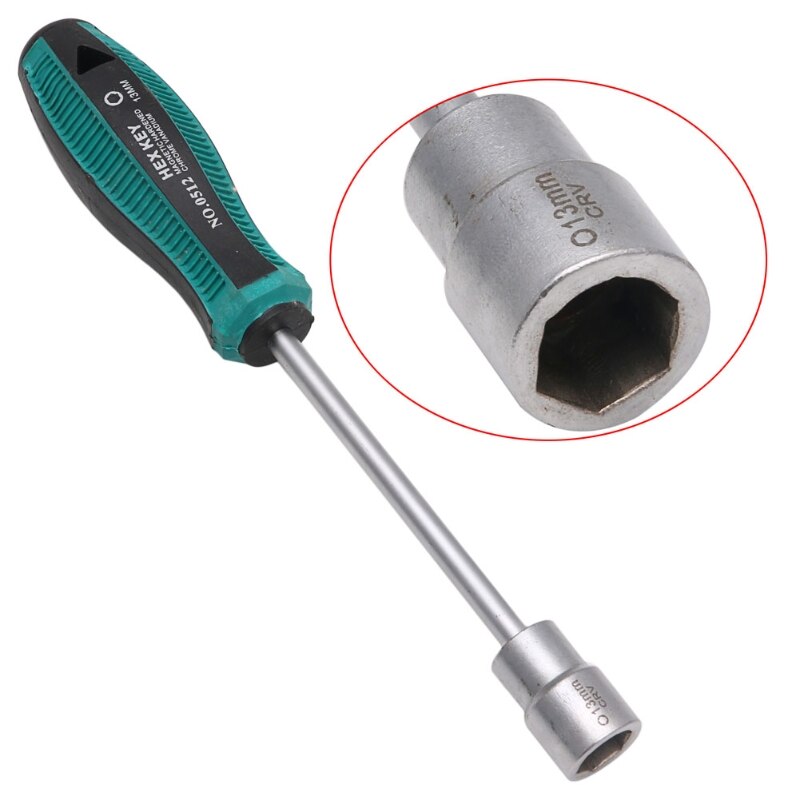 Metal Socket Driver Wrench Screwdriver Hex Nut Key Nutdriver Hand Tool 3mm-14mm: 13mm