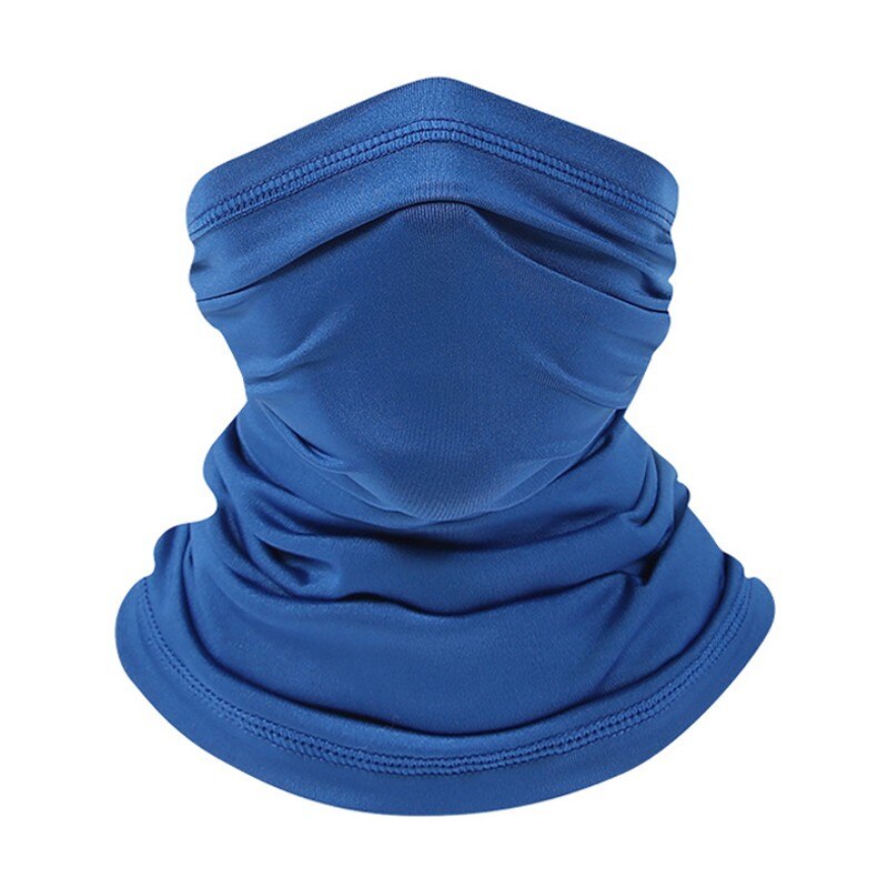Bufanda de seda de hielo Simple Unisex para hombre y mujer, pañuelo de de Color sólido, cuello de redecilla, mascarilla facial para exteriores: summer thin blue