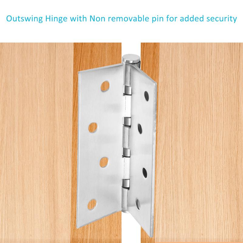 2pcs Stainless Steel Hinges Ball Bearing Door Hinges Non-Removable Pin Room Wood Door Hinges Silver Hinges