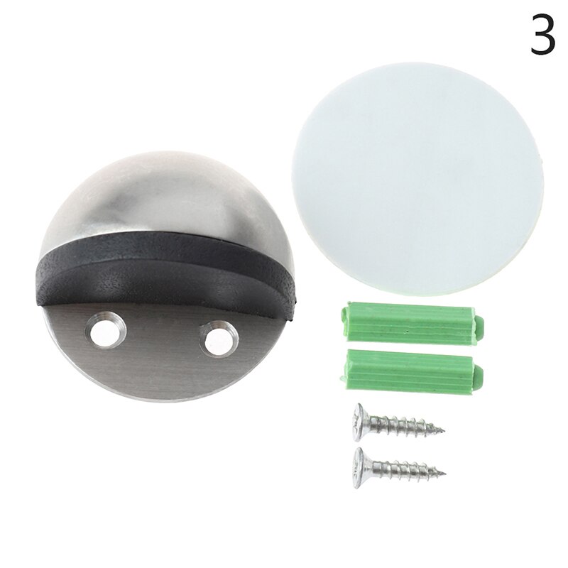 Spiker-fri, ikke hulling klistremerke skjult rustfritt stål gummidørstopper dørk holdere fangst gulv monterte dør kork 45*26mm: 3