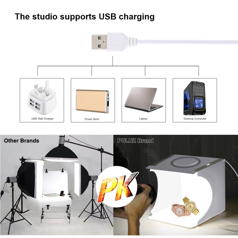 Mini Portable Light Box Photography Photo Studio Softbox With 6 Backdrops for DSLR Camera Folding Backlit Photobox Lightbox Kits