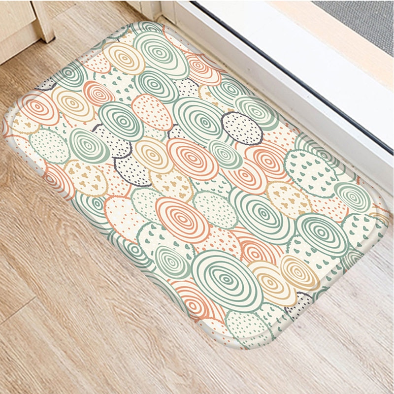 1 st 40*60cm rand blomma prickar mönster halkskyddande mocka matta dörrmatta dörrmatta utekök vardagsrum golvmatta matta 48287: 2dd-48287-018