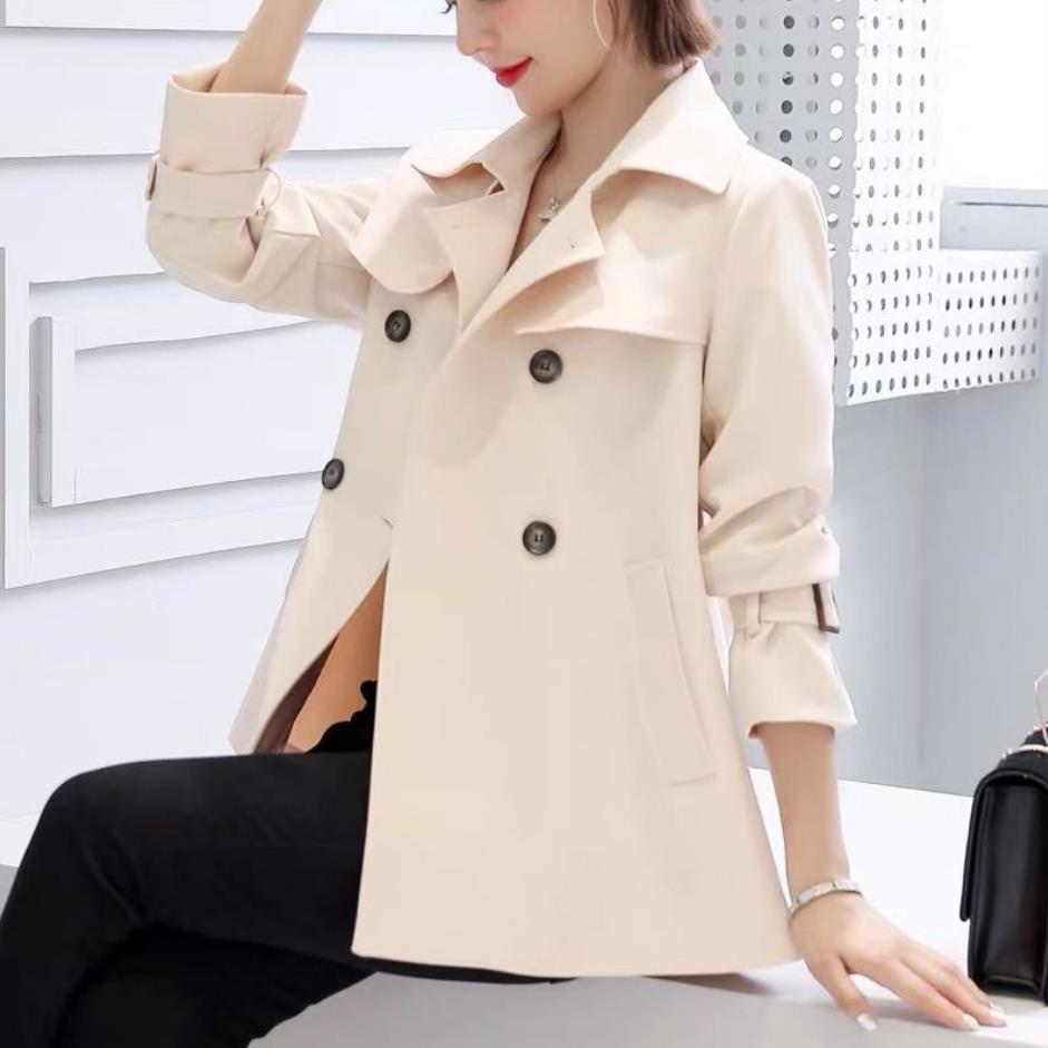 Kvinner casual trench høst vindjakke casual løs safari klær stativ krage snøring kvinne trench coat