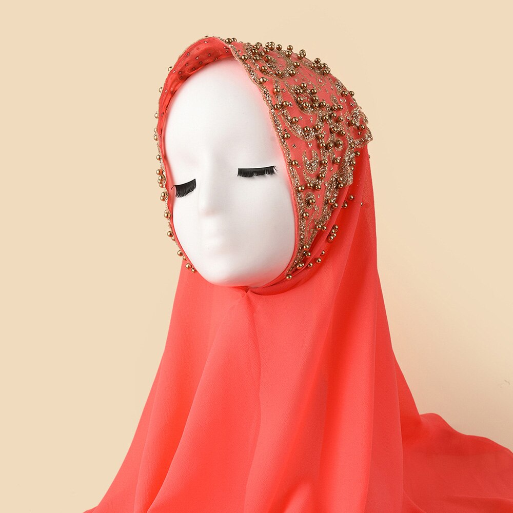 Ramadan Muslimischen Hijab Mit Strass Chiffon Schals Für Frauen Islam Kleidung Kopftücher Mit Stein Schal Damen Schleier: 19