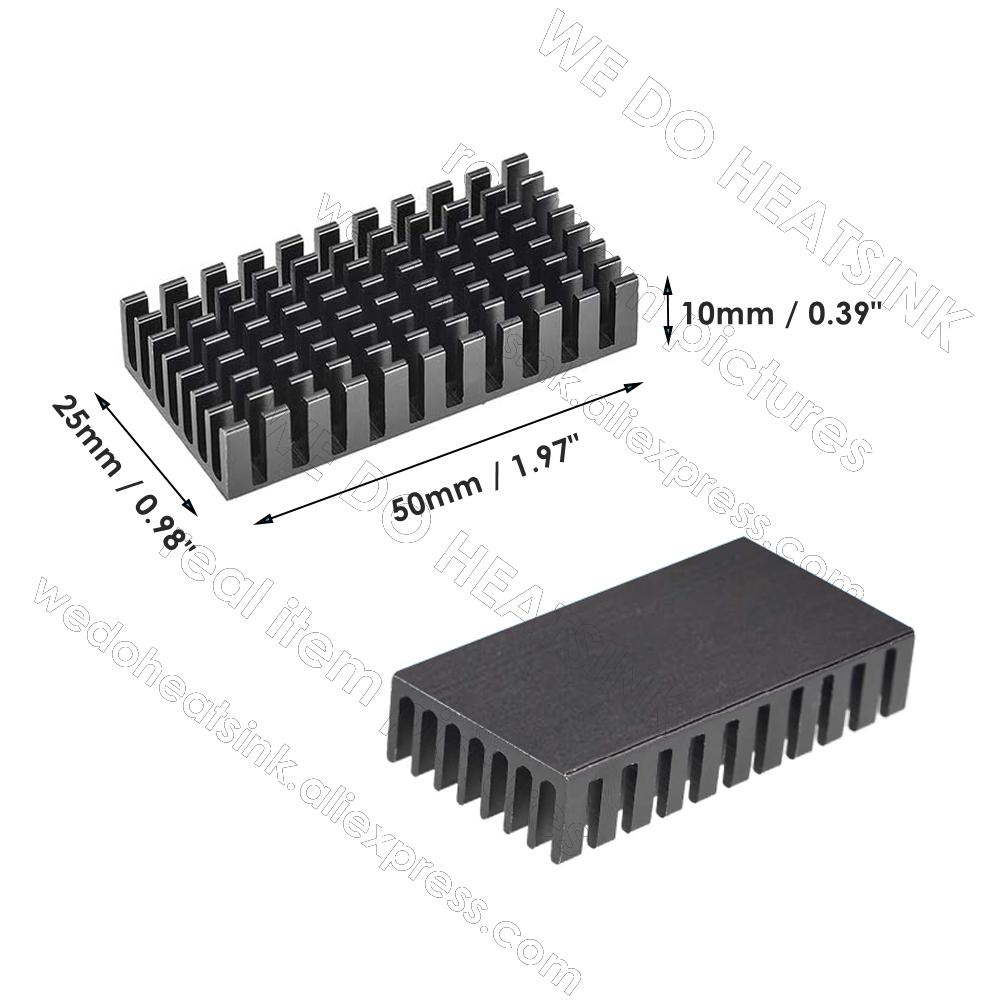 WE DO dissipatore di calore 50x25x10mm senza o con dissipatore termico dissipatore di calore aletta di raffreddamento in alluminio per modulo Transistor IC di potenza LED