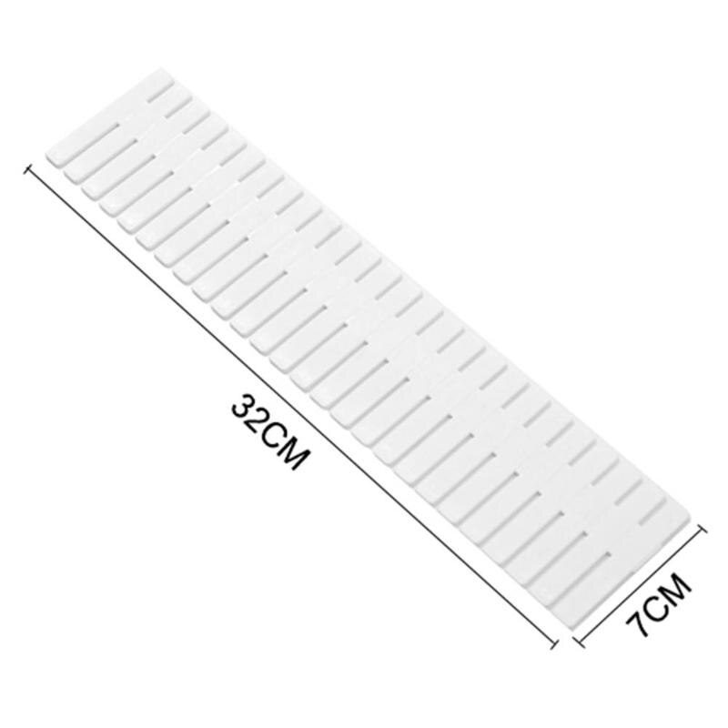 32.4*7cm Einstellbare Kunststoff Schublade Teiler Kostenloser Kombination DIY Lagerung verwöhnen Haushalt Abschluss Netz Partition Bord: 4Stck-Weiß