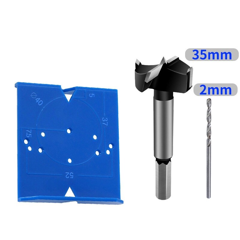 Hinge Hole Jig 35mm 40mm ABS Hinge Boring Drill Guide Template Jig Furniture Door Cabinets Hinges Hole Locator for Woodworking: B