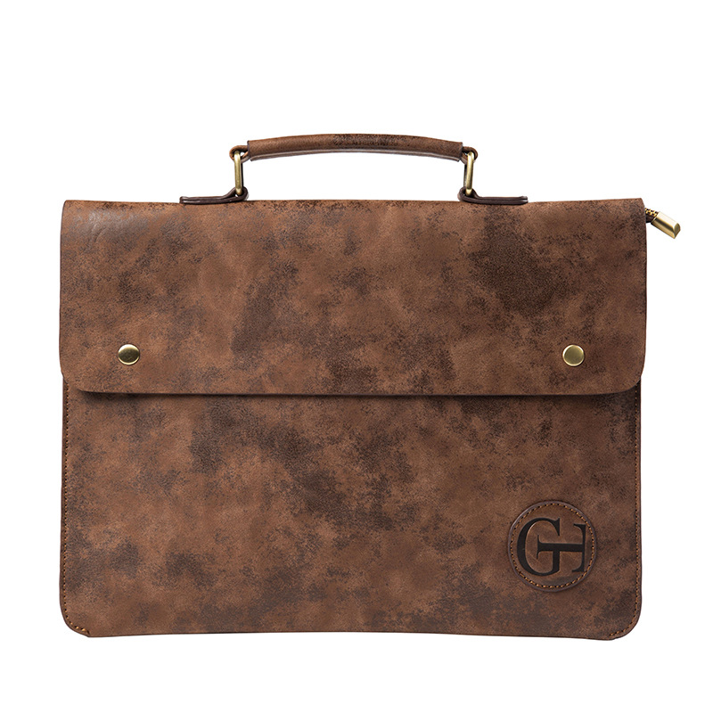MICKY KEN Briefcase - Vintage PU Leather Laptop Bag - 35x27x4cm - Soft Handle - Business Messenger Bag: Default Title