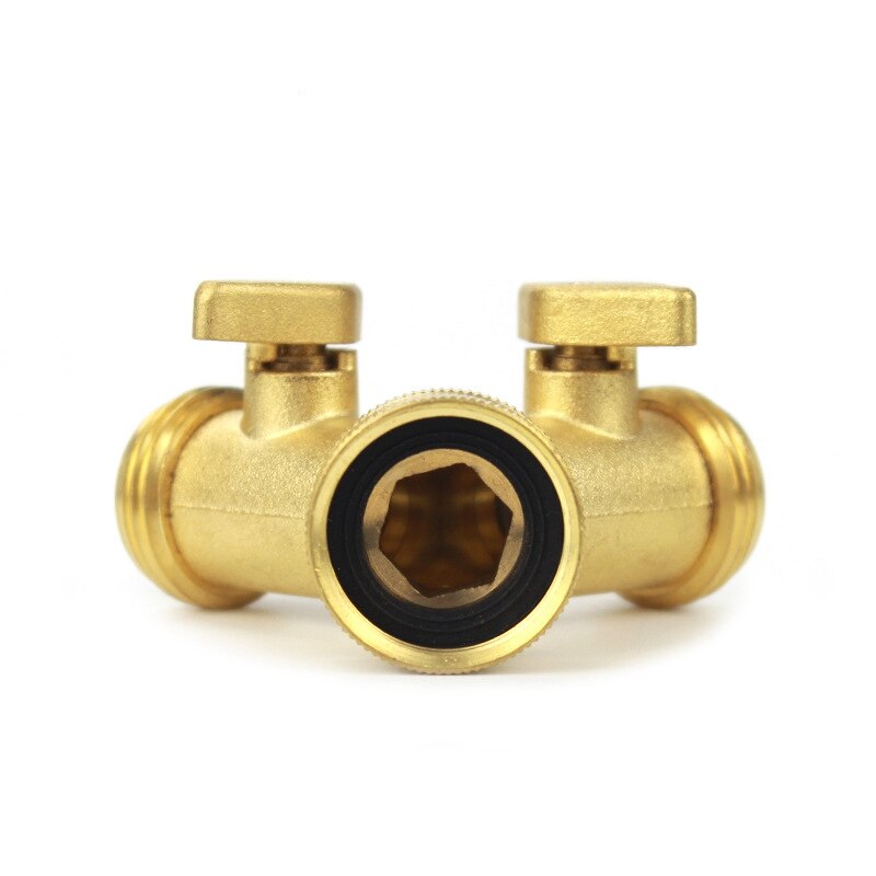 2 Manier Tuinslang Splitter, Slang Connector, Zware Massief Messing Afsluiter