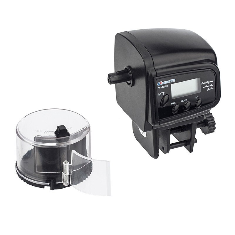RESUN 65mL Automatic Fish Feeder for Aquarium Fish Tank Auto Feeders with Timer Pet Food dispenser LCD Indicates Fish Feeder