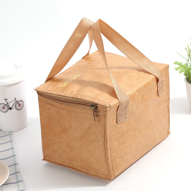 Pliable réutilisable étanche papier déjeuner alimentaire sac conteneur Portable grande capacité enfants garçon femmes thermique refroidisseur isolé Kraft