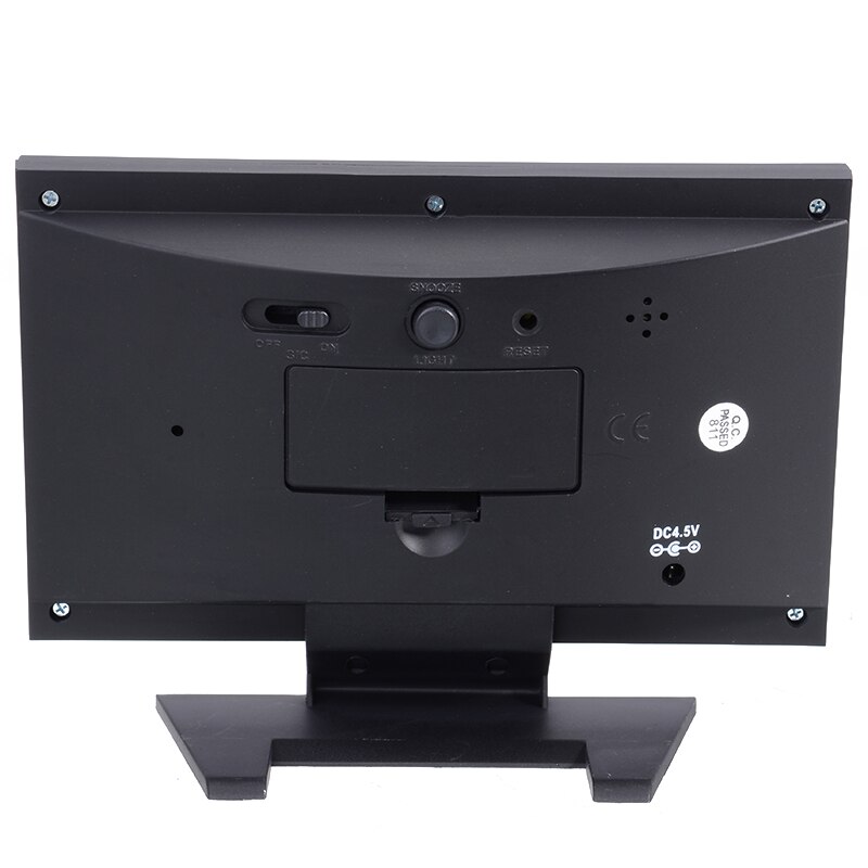 LCD Color Screen Digital Clock Electronic Temperature Alarm Clock Timer With Sound Sensor Light Up Calendar Function Home Clock