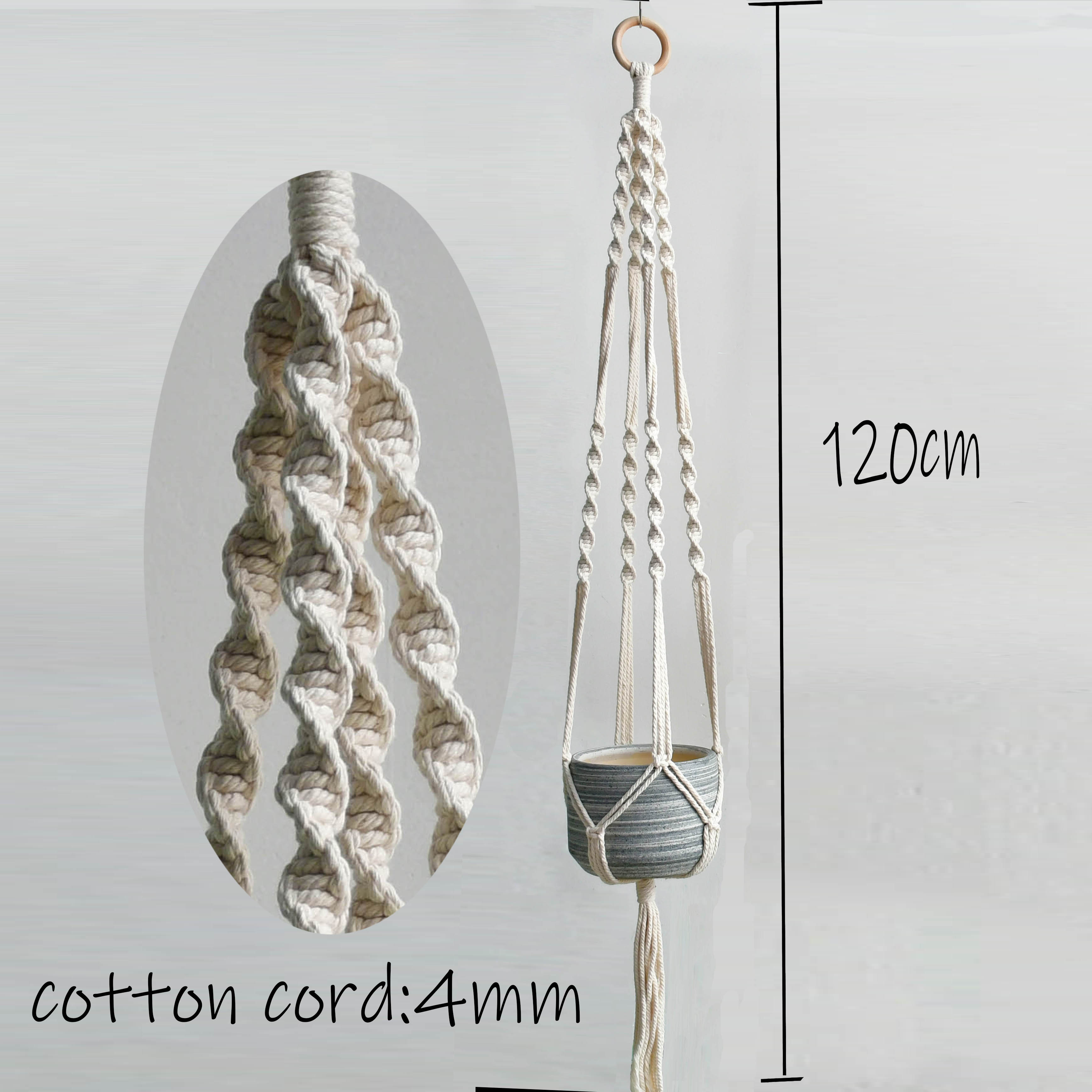 handmade macrame pot hanger plant hanger pot holder pot hanging for home garden large size 4MM