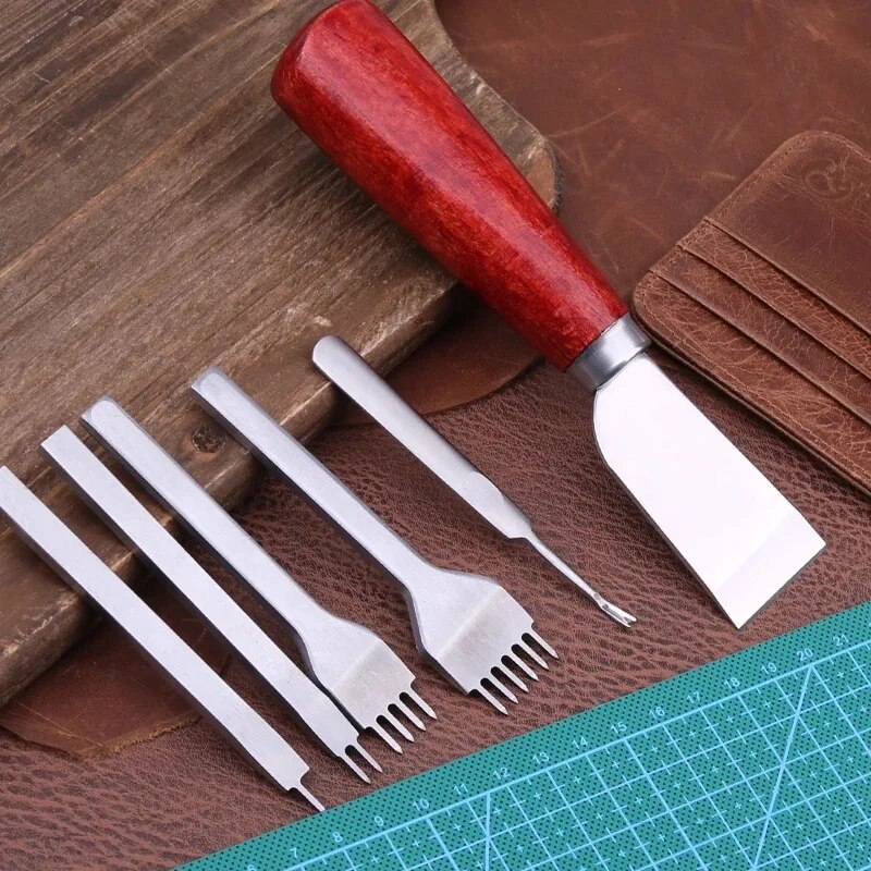 Leder Handwerk Werkzeuge Bausatz Professionelle Leder Hand NäHenne Reparatur Bausatz NäHenne schlagen Carving Arbeit Groover einstellen DIY Werkzeug einstellen