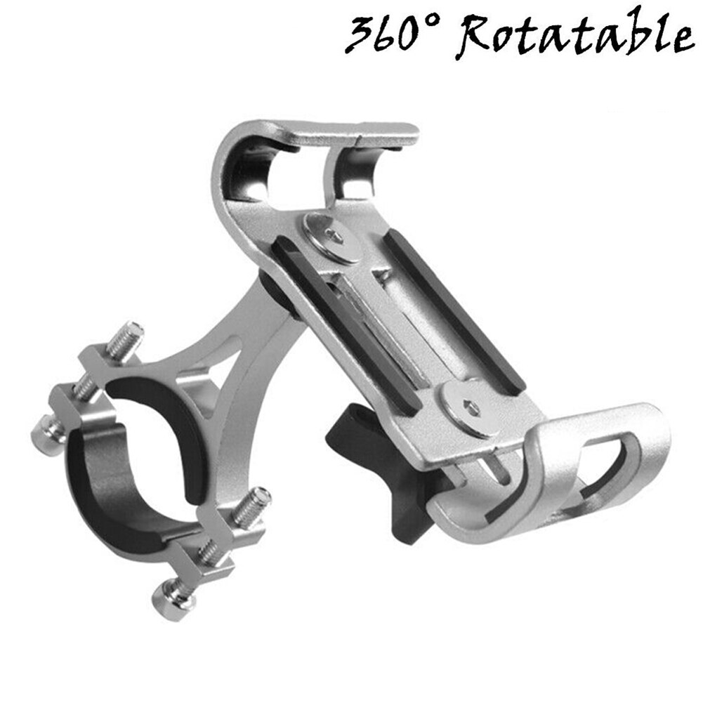 Cykelophæng holder rack aluminiumlegering til universal mountainbike motorcykel bil styling: Sølv 360 rotation