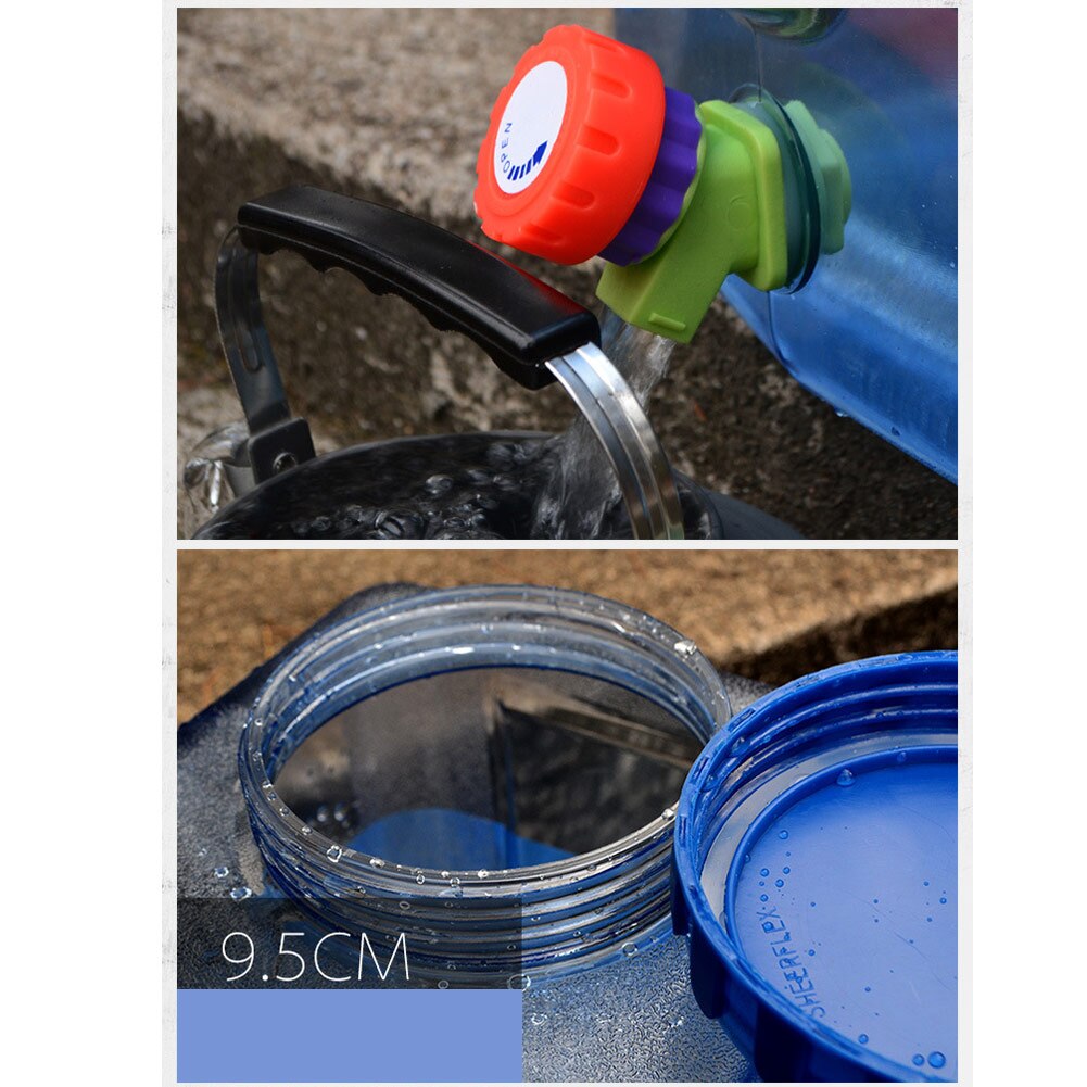 12l waterzakken auto rijden wateremmer verdikte draagbare watercontainer met kraan kampeerkookbenodigdheden