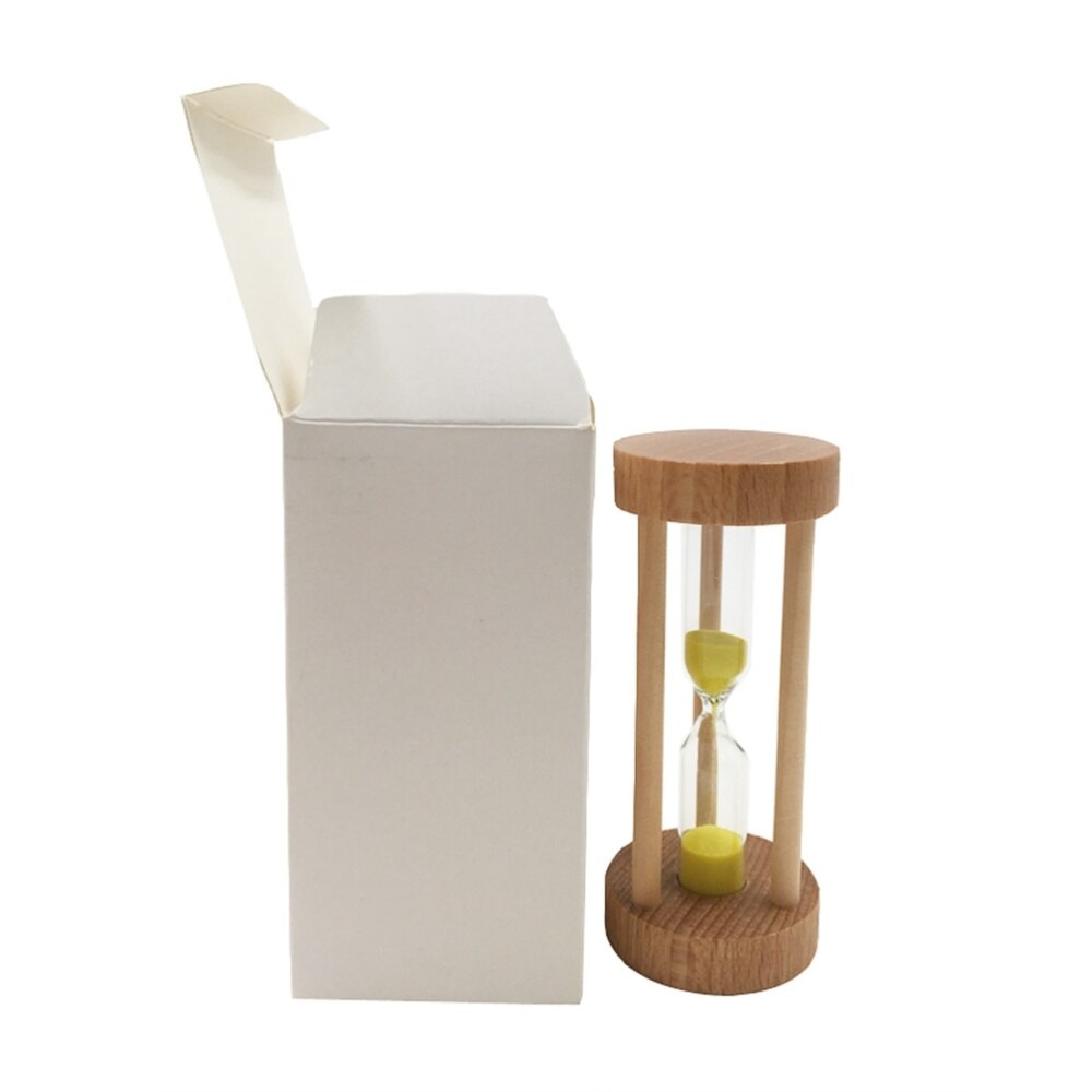 3 Min Wooden Sandglass Hourglass Orange Sand Timer Clock Table Desktop Decoration