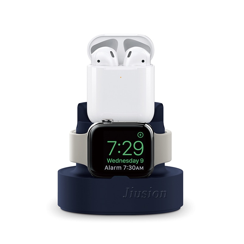 2 in1 silikone oplader holder til apple watch/iphone/airpods 1 2 ladestation hurtig oplader induktion dock iphone tilbehør