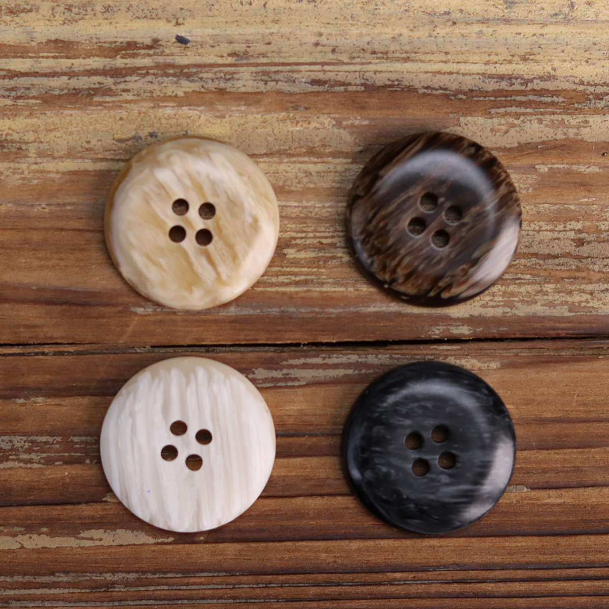 Wood Immitation Polyester Buttons For Casual Clothing Series Sweater Uniform Pants Classic White Suit Coat Button For Knit