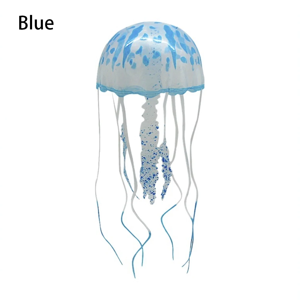 Künstliche Aquarium Ornament leuchtende Quallen Silikon schwimmende fluoreszierende Aquarium Ornamente Unterwasser Landschaftsbau Dekor