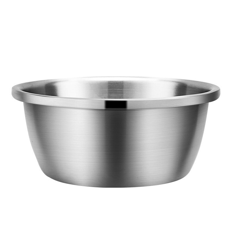 Stainless Steel Rice Sieve Washing Vegetables Basin Drain Basket Salad Egg Mixing Bowls Set Soup Basin Strainer Kitchen Utensils: Soup Basin / 18cm