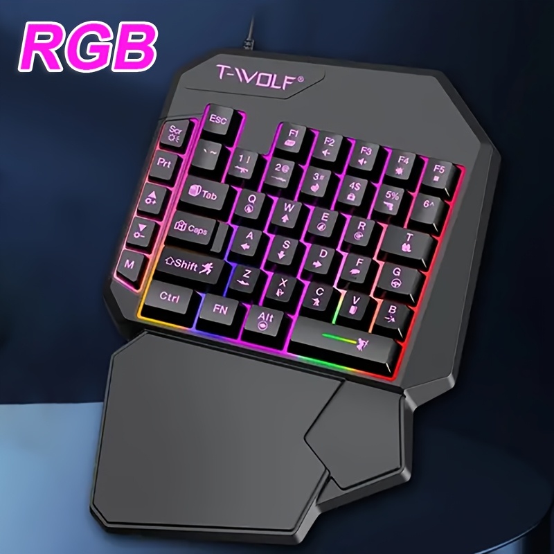 1pc Compact 40% Wired Gaming Keyboard with 7 RGB Dynamic Backlight Modes, Ergonomic for PC/Laptop Gamers Esports Players