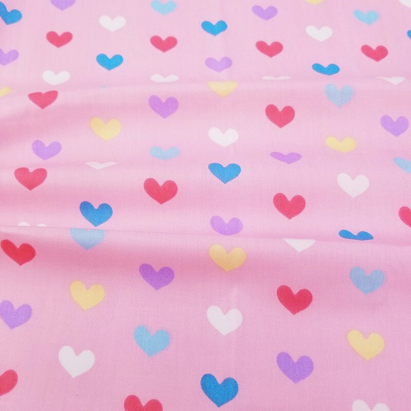 Precioso Corazón de algodón de impresión de tela para manualidades, costura grasa cuartos hechos a mano casa acolchado textil ropa de cama amor Pattrn tela