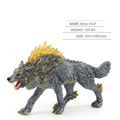 Classic Toys Solid Forest Animal Model Roaring Snow Wolf Plastic Handmade Decoration Educational Toy: B