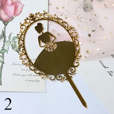 Mirror Acrylic Cake Topper Cute Crown Happy Birthday Letters Cake Topper For Kids Birthday Cake Decor Baby Shower Cake Topper: 6