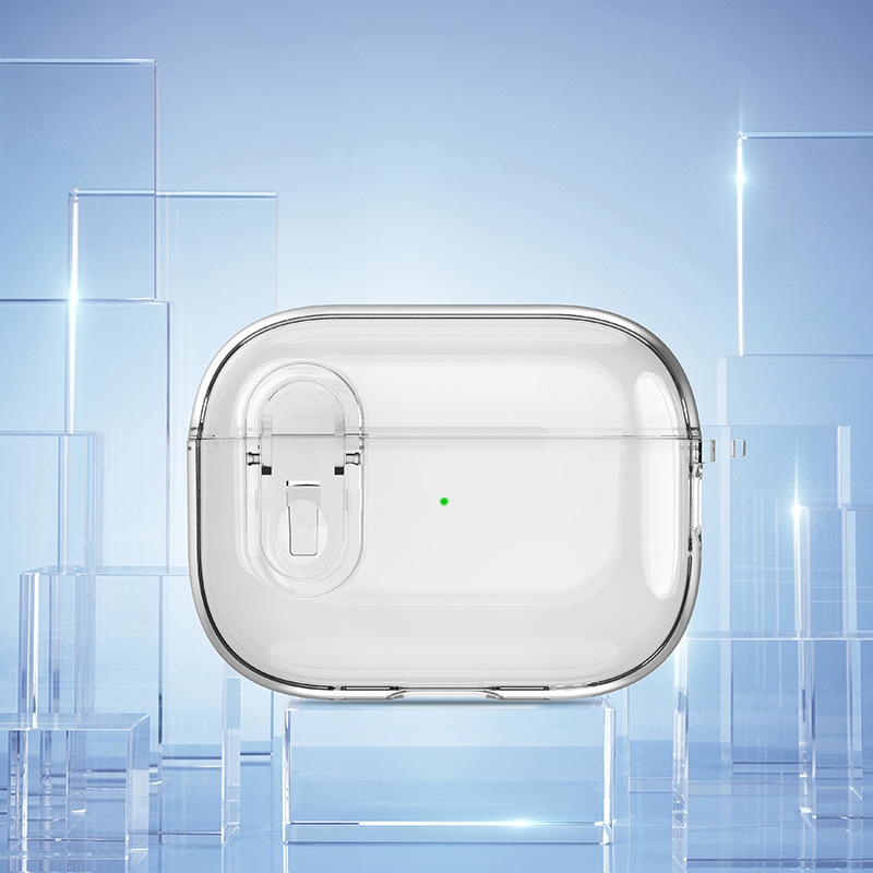 Funda transparente con cerradura de seguridad para Airpods 4 2024, funda suave de TPU antiamarilleo, carcasa protectora transparente para Apple AirPods 4th: Blanco