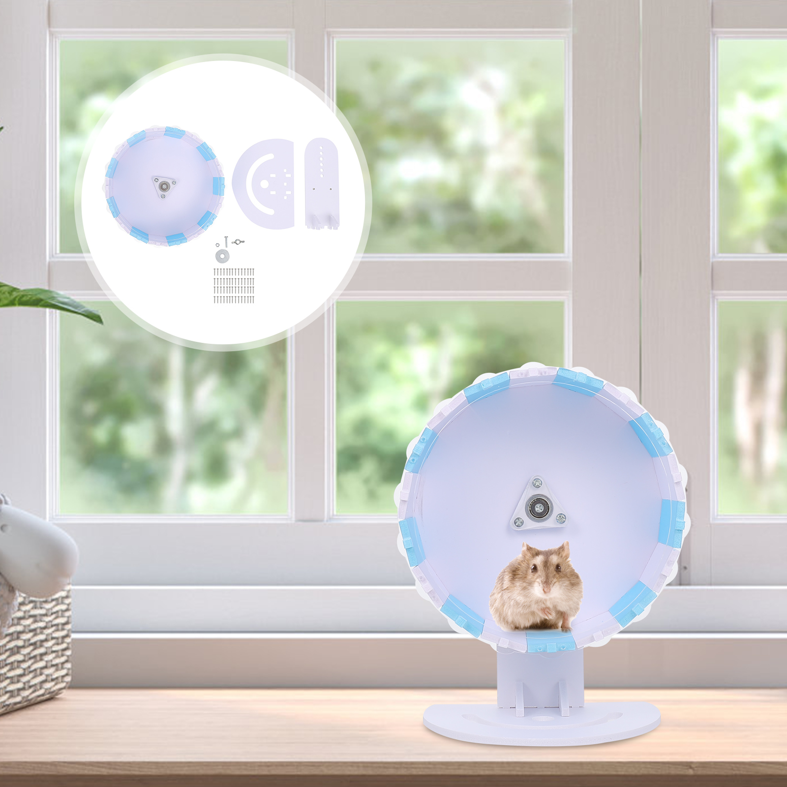 1 Set Hamster Wheel Funny Small Pet Rat Hamster Chinchilla Exercise Wheel: Blue