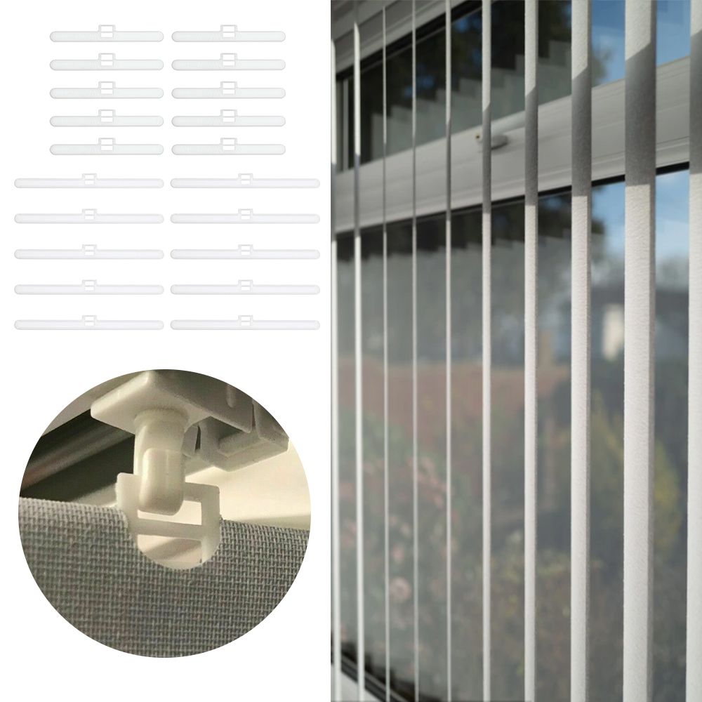 10 st. 89mm gardintillbehör, lameller, reservdelar till lamellhängare, kedja, vertikal persienner, gardinreservdelar, reparationsklämmor, fönster