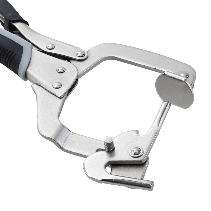 12 Inch Multi-Function C Clamp Woodworking Tool Pocket Hole Face Clamp Adjustable Right Angle 2In1 Welding Clamp