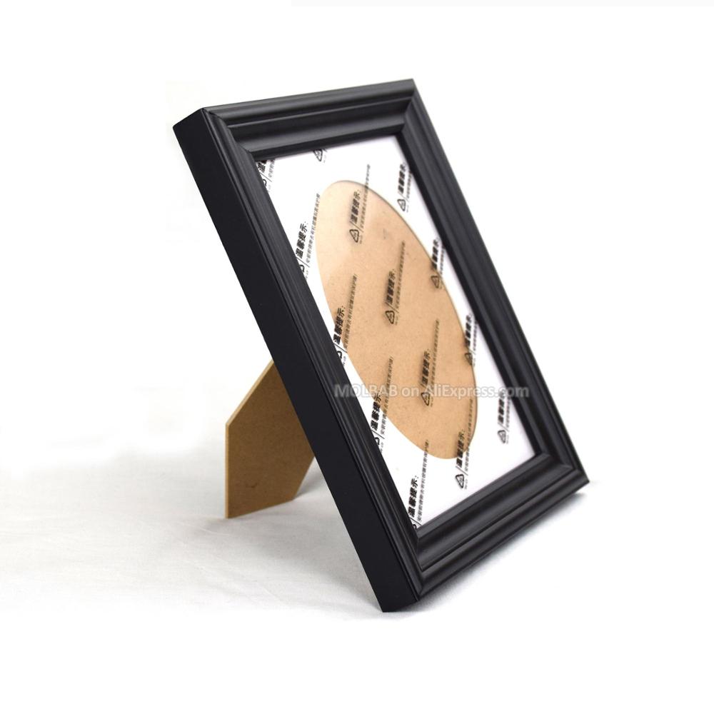 7X5 Inch Black Wood Tabletop Photo Picture Frame With Matboard Unique Style Wooden Molding Border Wall Mounted For Desk Decor: Black-WO
