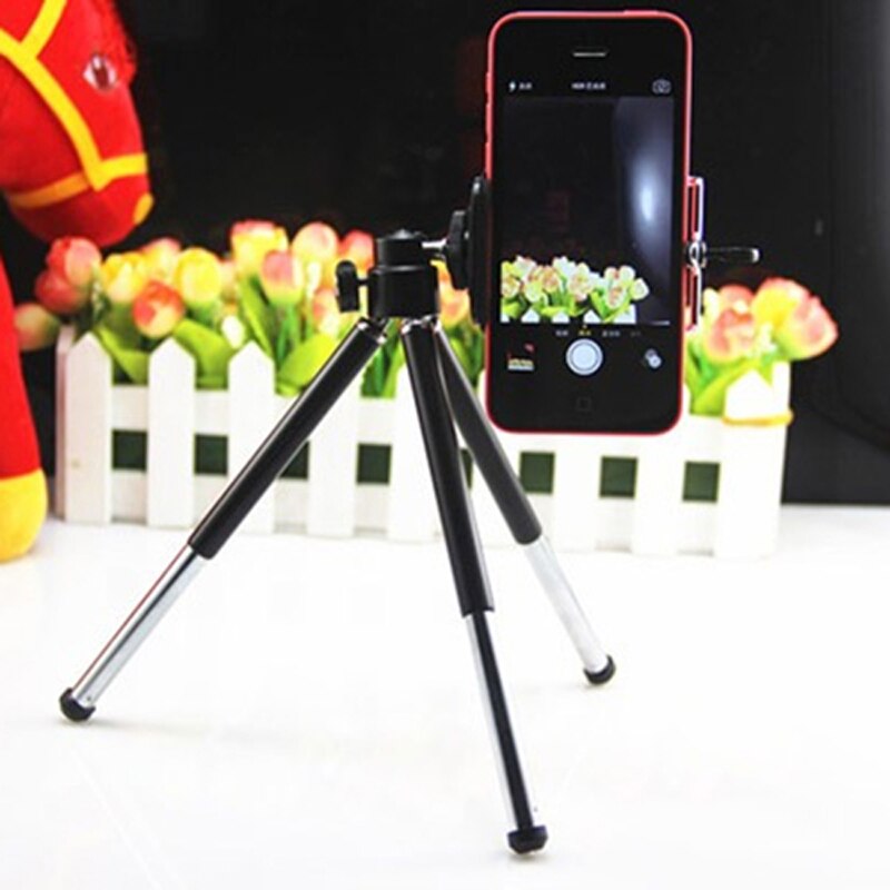 1Pc Sterke Duurzaam Zwart Sliver Nuttig Mini 360 Draaibare Standaard Statief Mount Telefoon Houder Voor Iphone Samsung Mobiele Telefoon