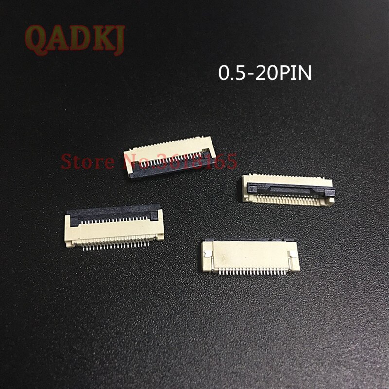 20 piezas FFC/FPC conector de 0,5mm 4 Pin 5 5 5 6 6 7 8 10 12 14 16 18 20 22 24 26 18 30 P contacto ángulo recto SMD/SMT ZIF