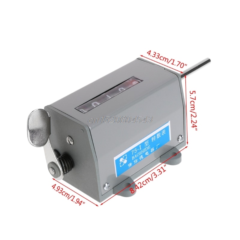 Contador de revoluciones rotativas 75-I, pantalla mecánica reiniciable de 5 dígitos, 350 R/Min R09, y
